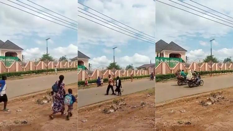 BREAKING: Panic as parents storm Oyo school to evacuate their children over rumoured bandit attack (Photos/Video)